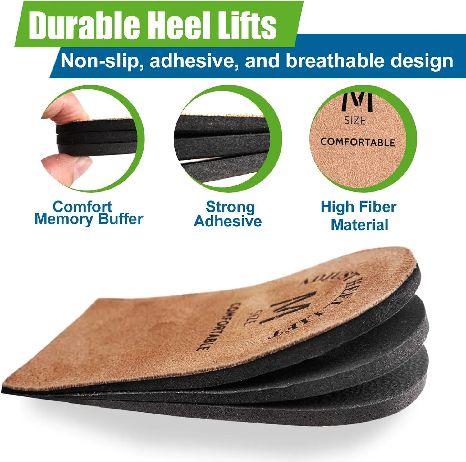 Adjustable Heel Lifts Heel Pads and Inserts for Women Shoe Lifts Height Increase Insoles Pack of 2