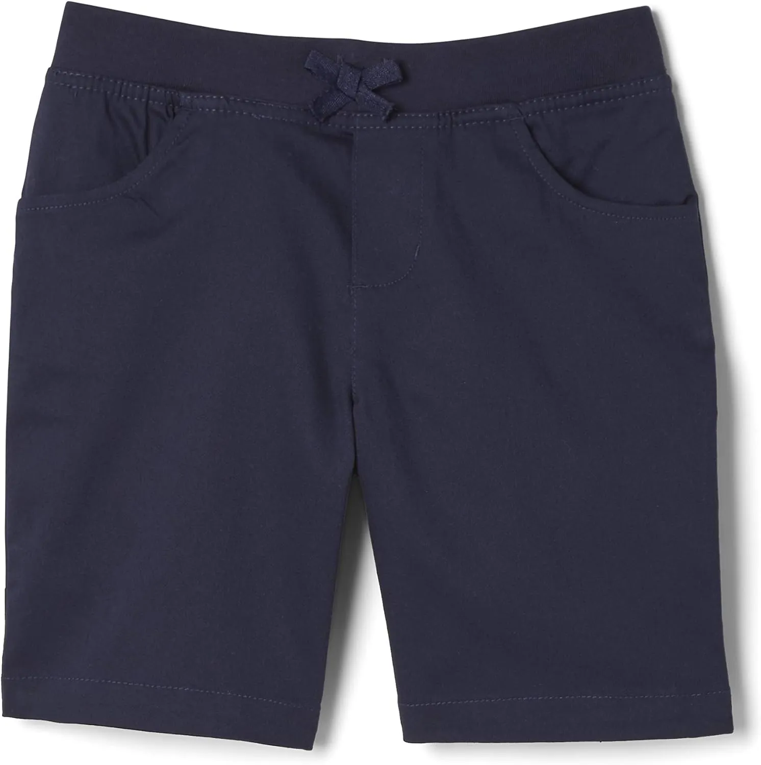 French Toast Girls' Big Pull-On Cotton Twill Shorts with Pockets