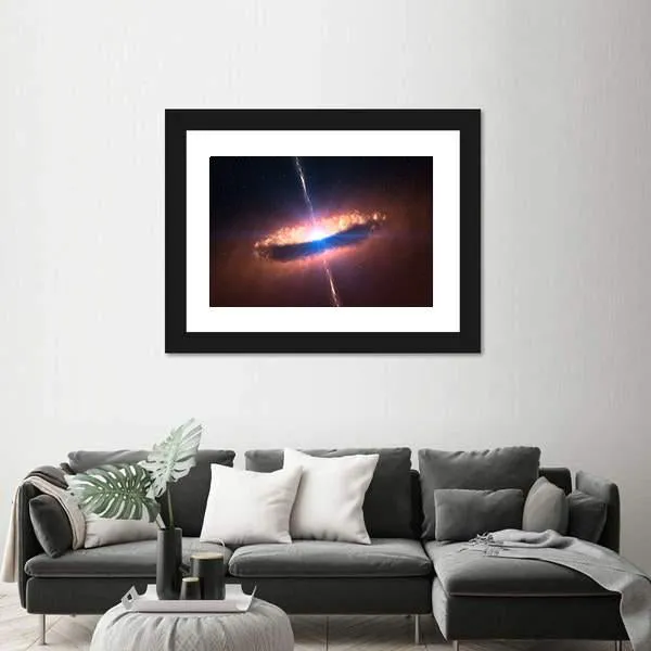Galaxy System With Bright Optical Centre Element Canvas Wall Art