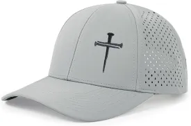 Jesus 3 Nail Cross Hat Christian Religious Gifts for Christma with Embroidered - Adjustable Snapback Baseball Cap