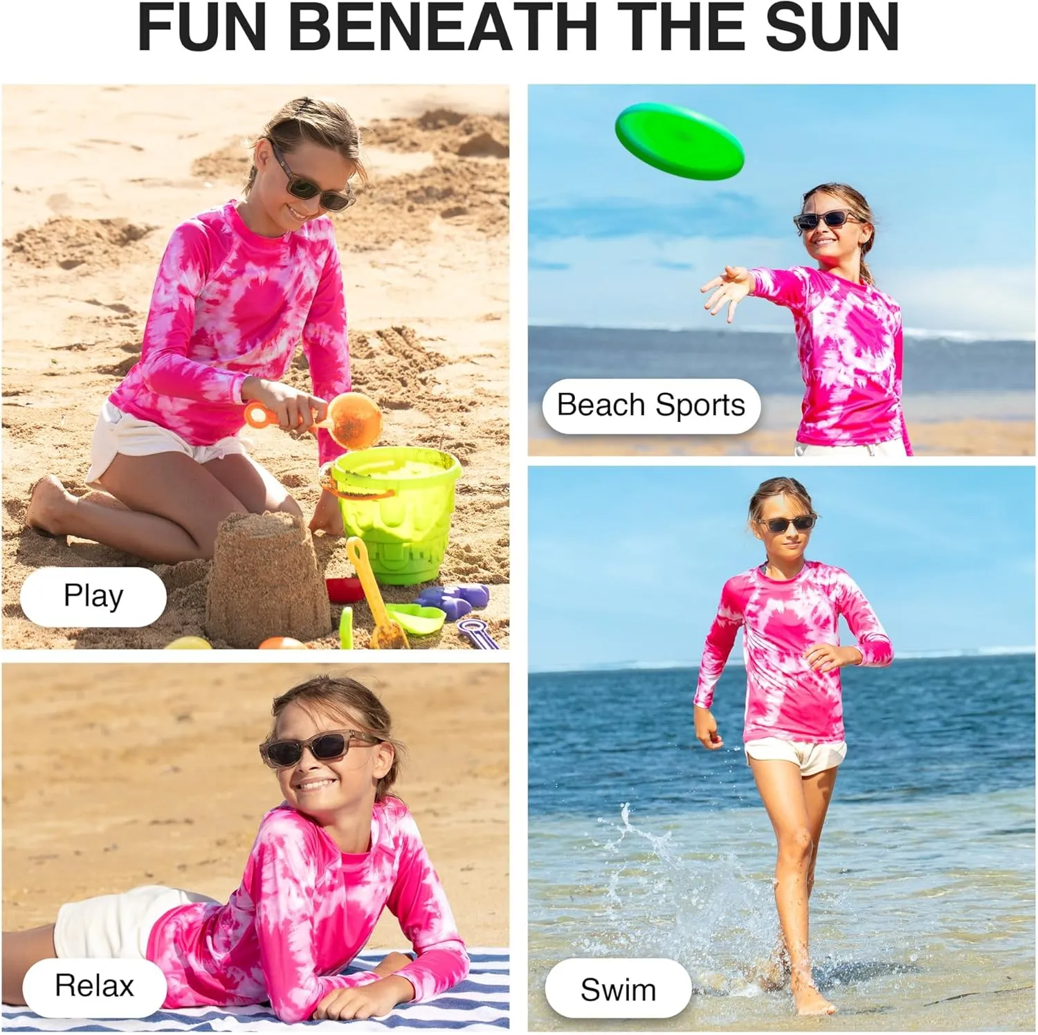 Kanu Surf Keri Rash Guard for Girls' UPF 50  Sun Protection Long Sleeve Girls' Swim Shirt