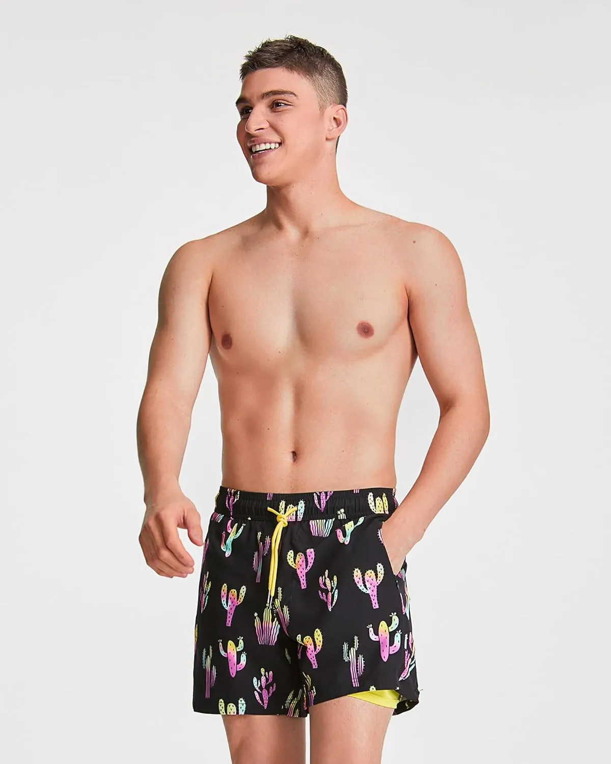 maamgic Mens 5.5 Inch Swim Trunks with Compression Liner Board Shorts Quick Dry Beach Swimwear with Zipper Pockets